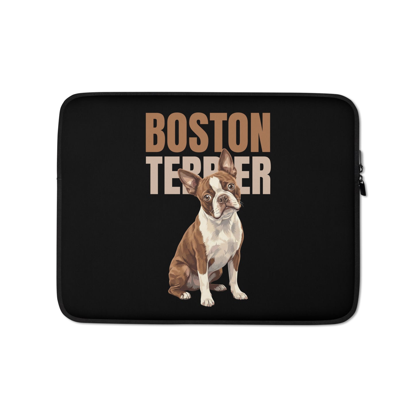 Brown Red Boston Terrier Dog Laptop Sleeve . 13″
