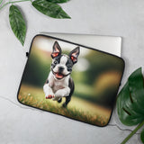 Playful Boston Terrier Puppy Laptop  or Tablet Sleeve