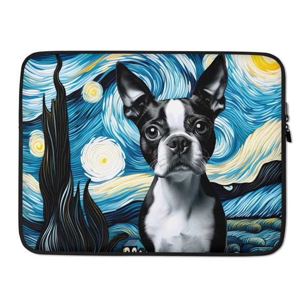 Starry Night - Boston Terrier Laptop or Tablet Sleeve