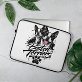 Boston Terriers Grafitti Laptop Sleeve .