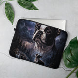 Storm Guardian Majestic Boston Terrier Night Art Laptop Sleeve .