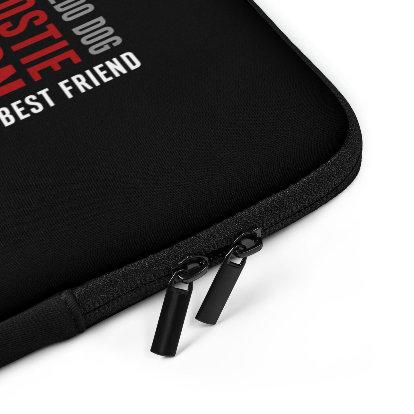 Boston Terrier World Collage Black Laptop Sleeve .