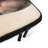 Watercolor Boston Terrier Dog Beige Laptop Sleeve .