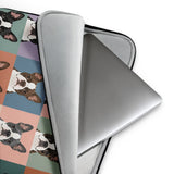 Pop Art Style Colored Boston Terriers Modern Tiles Pattern Laptop Sleeve .