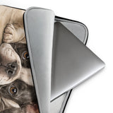 Watercolor Boston Terrier Dog Beige Laptop Sleeve .