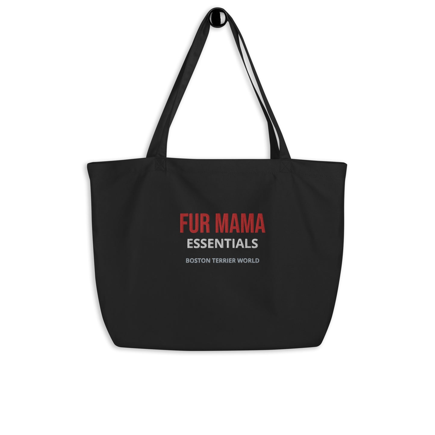 Fur Mama Essentials Embroidered Large Organic Tote Bag