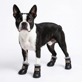 Leather Dog Snow Boots With Fur Lining To Keep Paws Warm .
