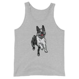 Happy Boston Terrier Running Unisex Tank Top