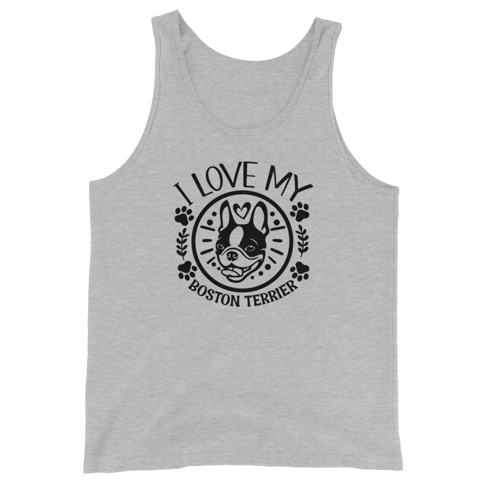 I Love My Boston Terrier Unisex Tank Top