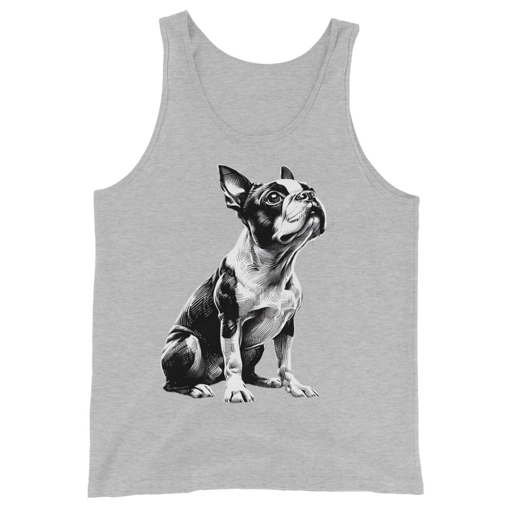 Boston Terrier Line Art Unisex Tank Top