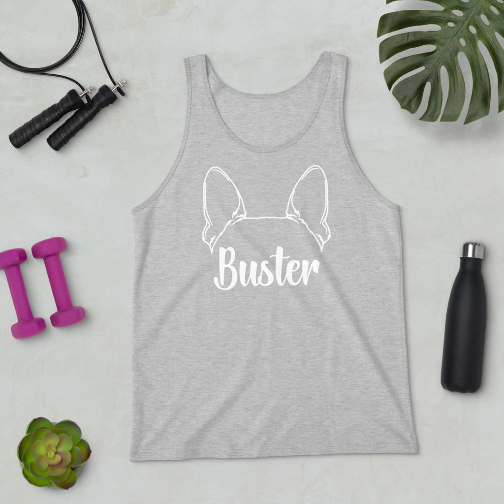 Big Ears With Boston Terrier Name - Custom Unisex Tank Top