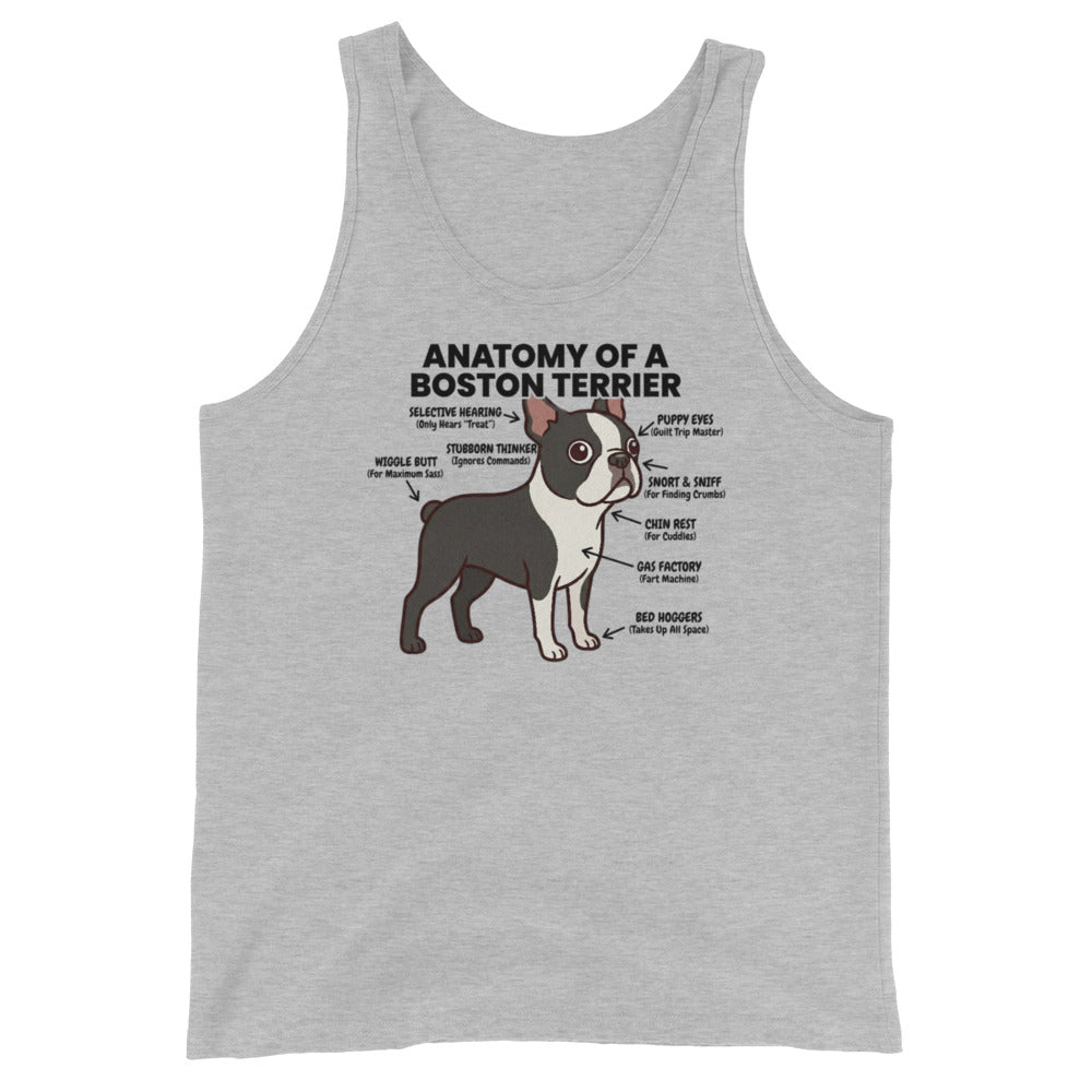 Boston Terrier Dog Anatomy Unisex Tank Top . Athletic Heather