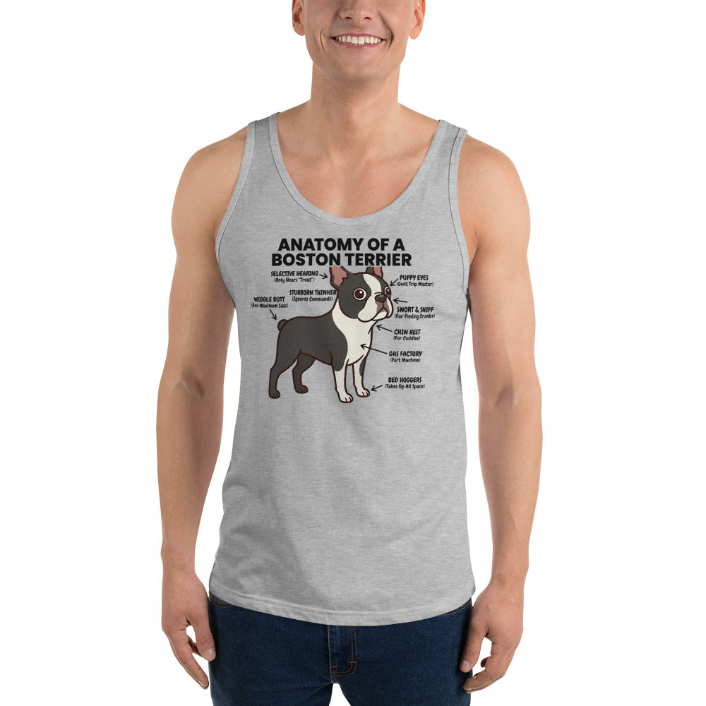 Boston Terrier Dog Anatomy Unisex Tank Top .