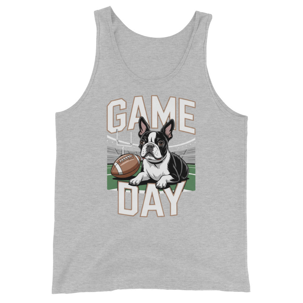 Football Boston Terrier Dog Game Day Unisex Tank Top . Athletic Heather