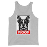 Woof Boston Terrier Dog Unisex Tank Top . Athletic Heather
