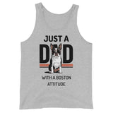 Just A Dad With A Boston Attitude Tank Top . Athletic Heather