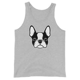 Boston Terrier Dog Face Unisex Tank Top . Athletic Heather