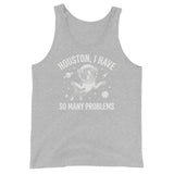 Houston, I Have So Many Problems - Funny Boston Terrier Astronaut Unisex Tank Top . Athletic Heather