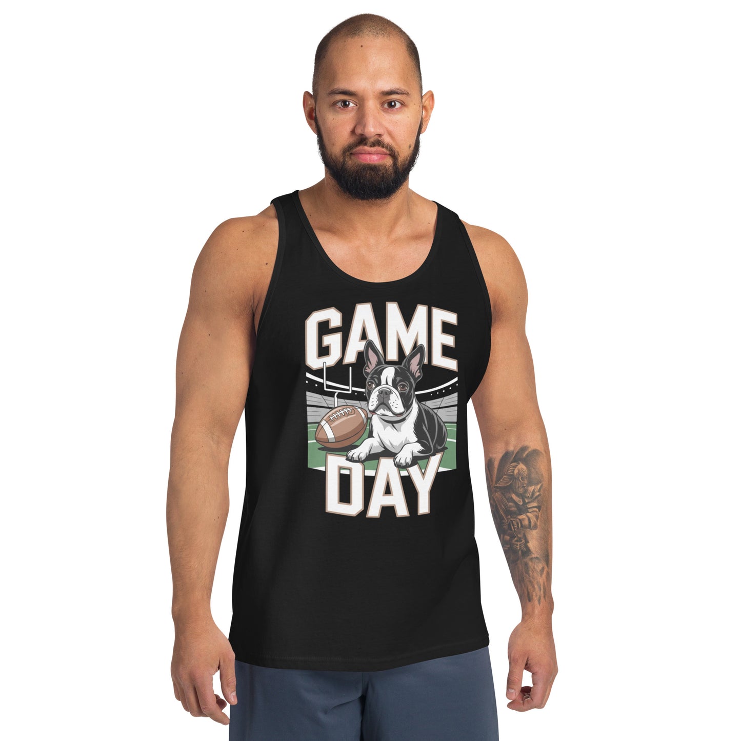 Football Boston Terrier Dog Game Day Unisex Tank Top .