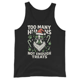 Too Many Humans Not Enough Treats Unisex Tank Top . Black