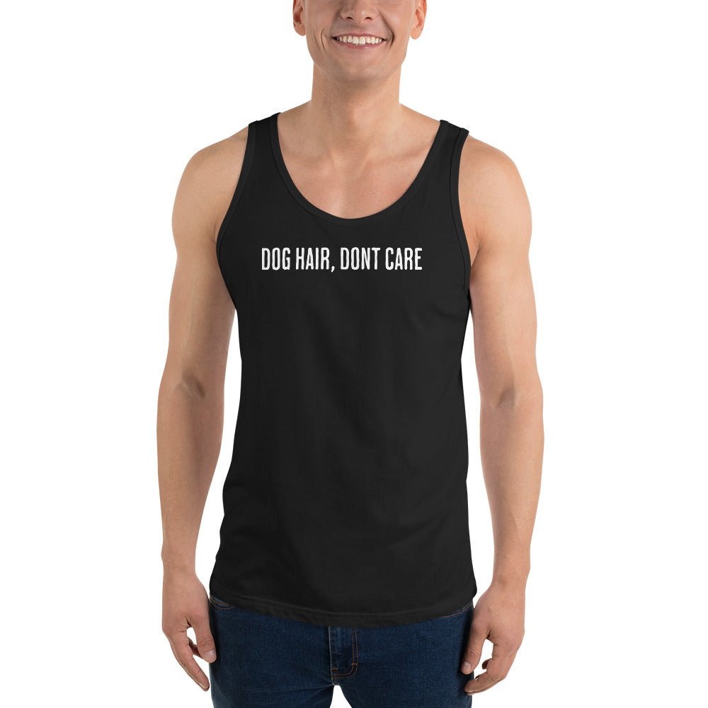 Dog Hair, Don't Care Unisex Tank Top .