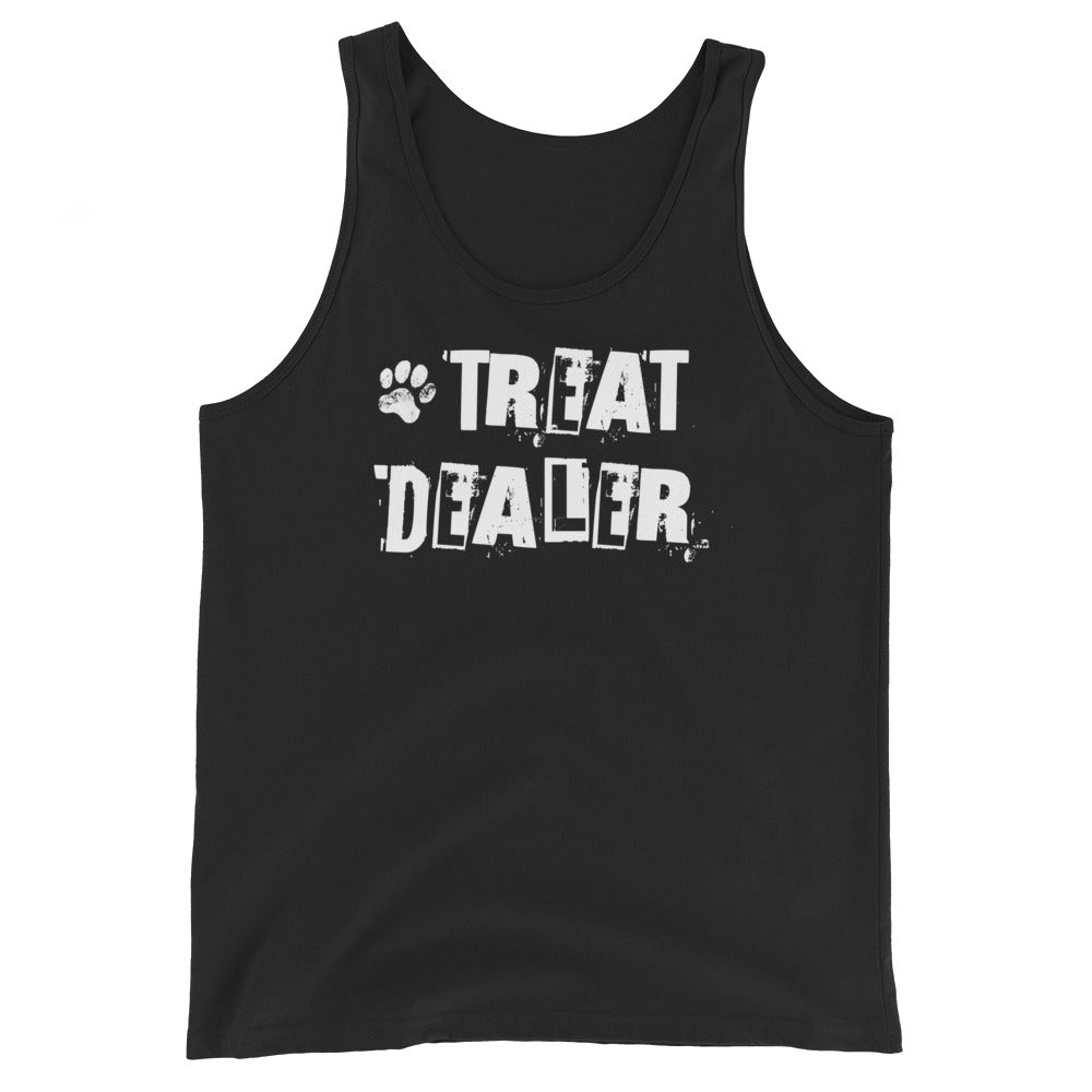 Dog Treat Dealer Unisex Tank Top . Black