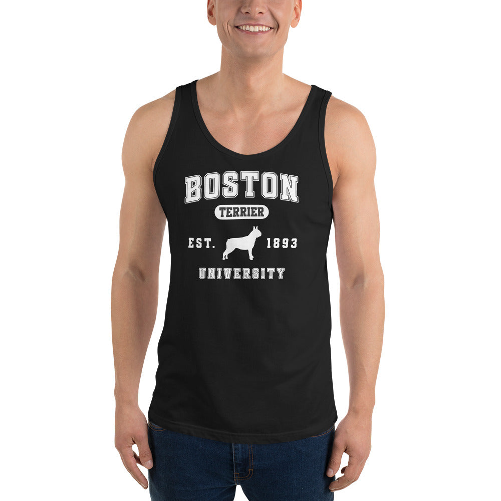 Boston Terrier University EST 1893 Unisex Tank Top .