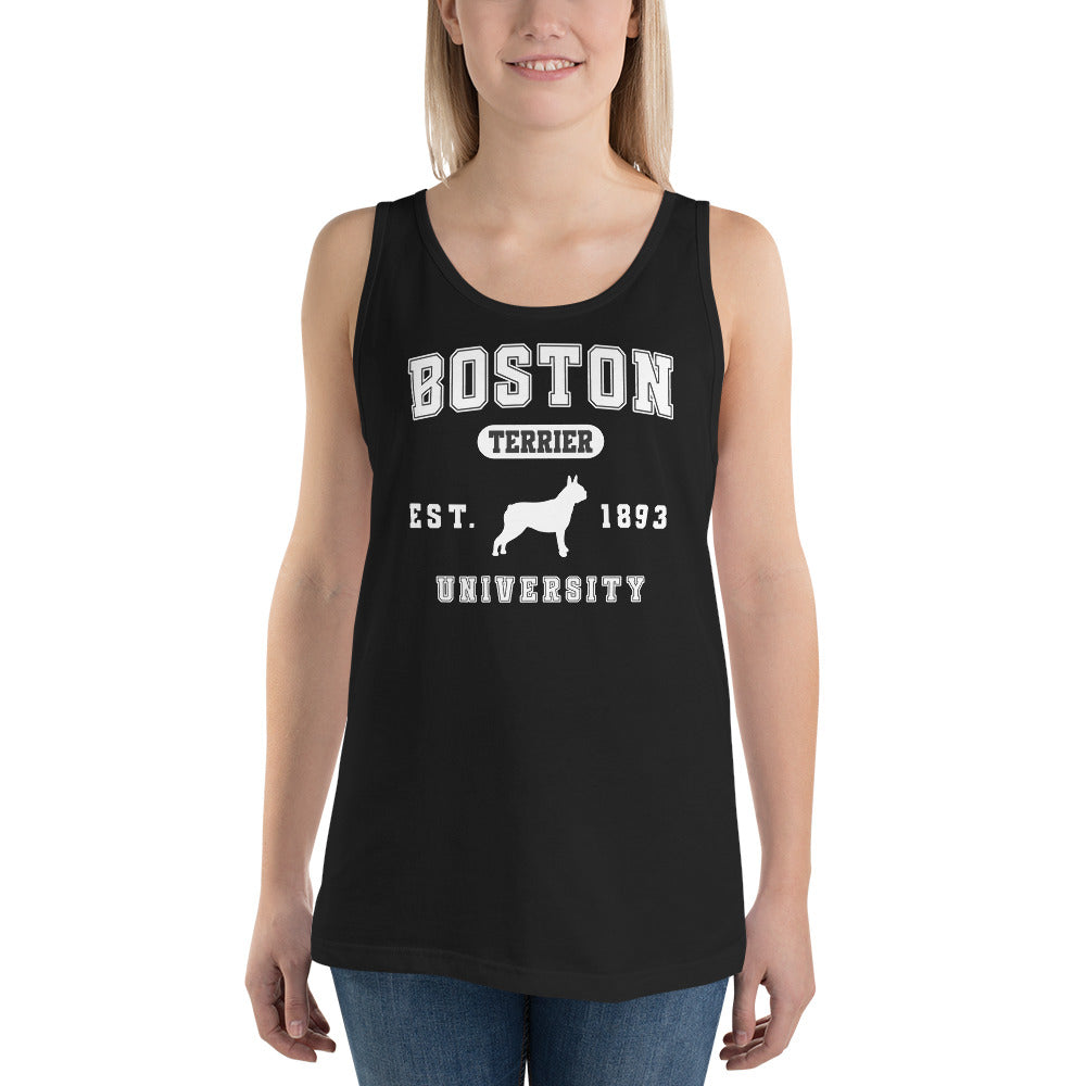Boston Terrier University EST 1893 Unisex Tank Top .