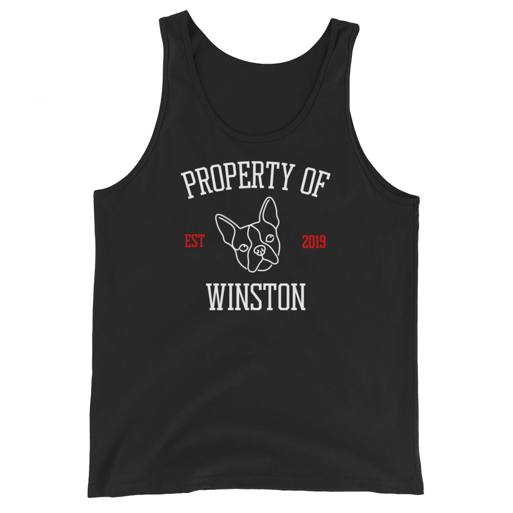 Property Of My Dog Custom Unisex Tank Top . Black