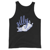 Silly Boston Terrier Dog Upside Down Unisex Tank Top . Black
