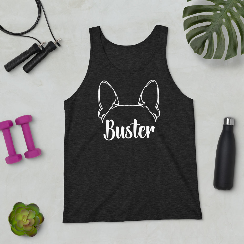 Big Ears With Boston Terrier Name - Custom Unisex Tank Top