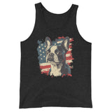 Patriotic Boston Terrier USA Flag Unisex Tank Top