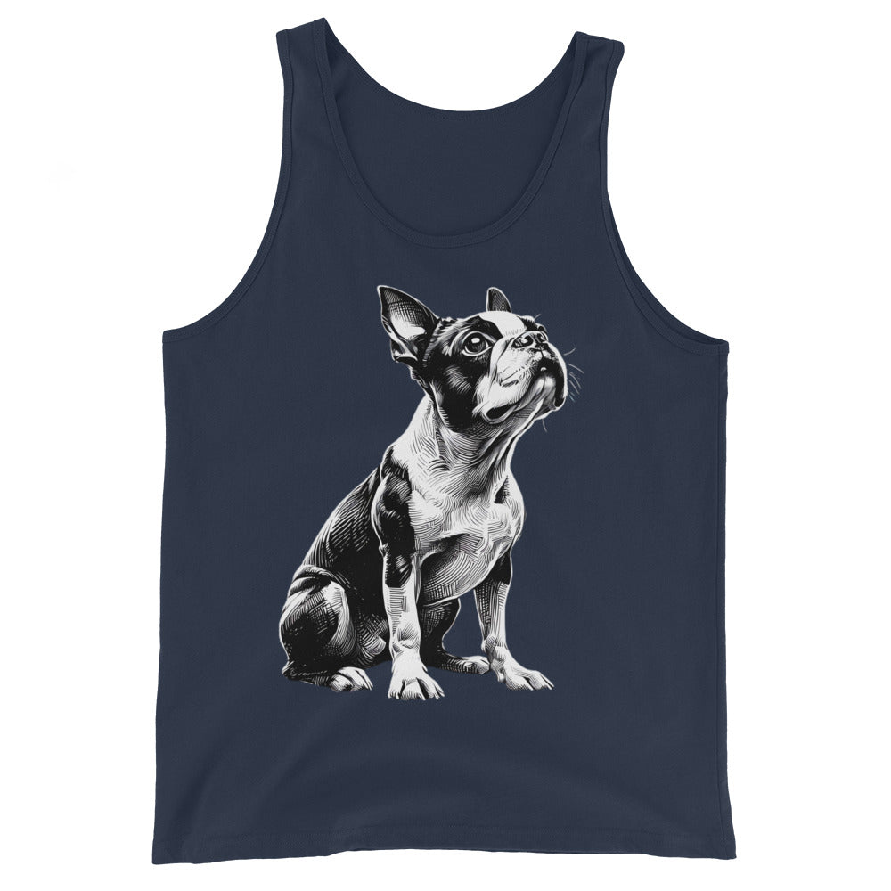 Boston Terrier Line Art Unisex Tank Top