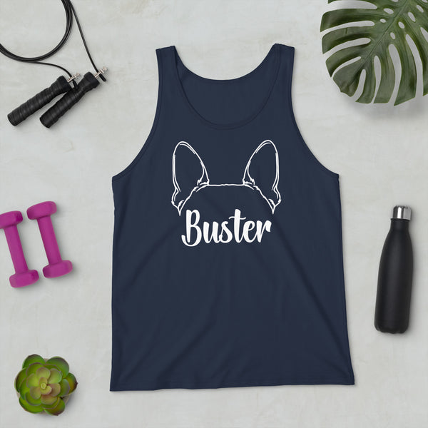 Big Ears With Boston Terrier Name - Custom Unisex Tank Top