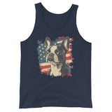 Patriotic Boston Terrier USA Flag Unisex Tank Top