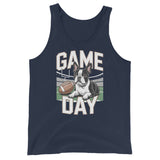 Football Boston Terrier Dog Game Day Unisex Tank Top . Navy