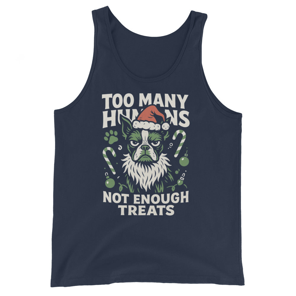 Too Many Humans Not Enough Treats Unisex Tank Top . Navy