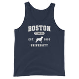 Boston Terrier University EST 1893 Unisex Tank Top . Navy