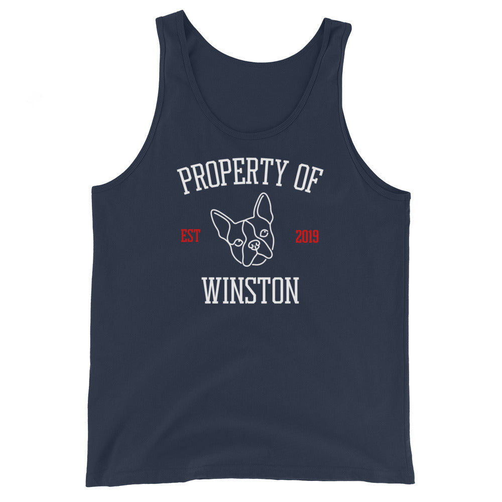 Property Of My Dog Custom Unisex Tank Top . Navy