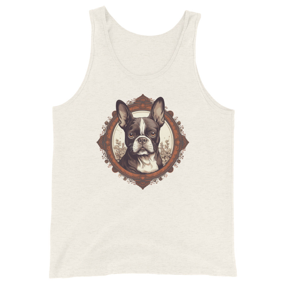 Vintage-Inspired Red Brown Boston Terrier Unisex Tank Top