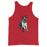 Happy Boston Terrier Running Unisex Tank Top