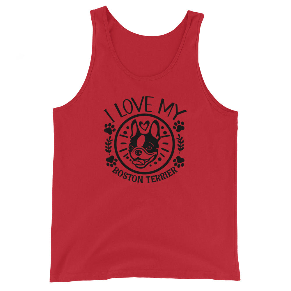 I Love My Boston Terrier Unisex Tank Top