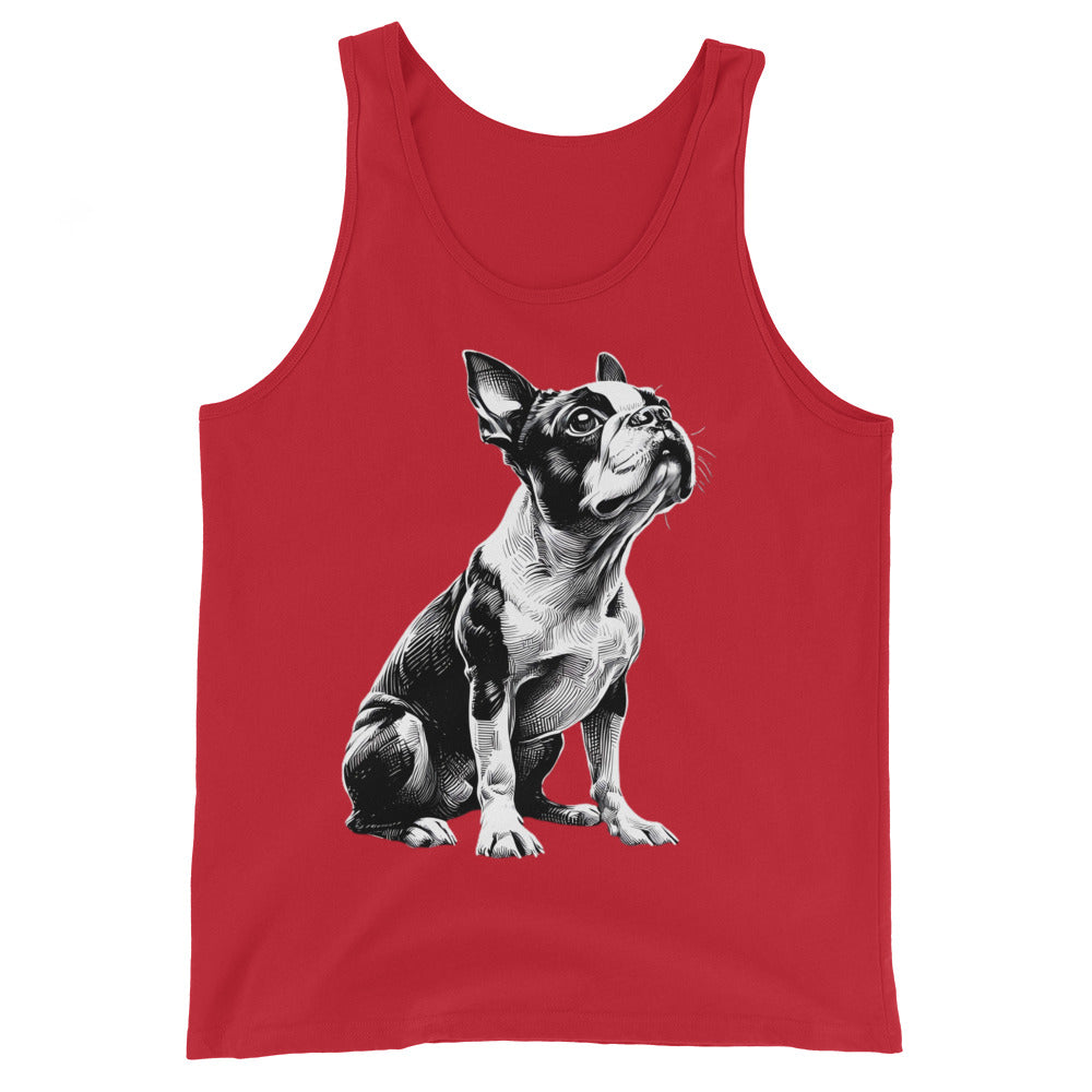 Boston Terrier Line Art Unisex Tank Top