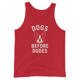 Dog Before Dudes Tank Top . Red