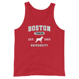 Boston Terrier University EST 1893 Unisex Tank Top . Red