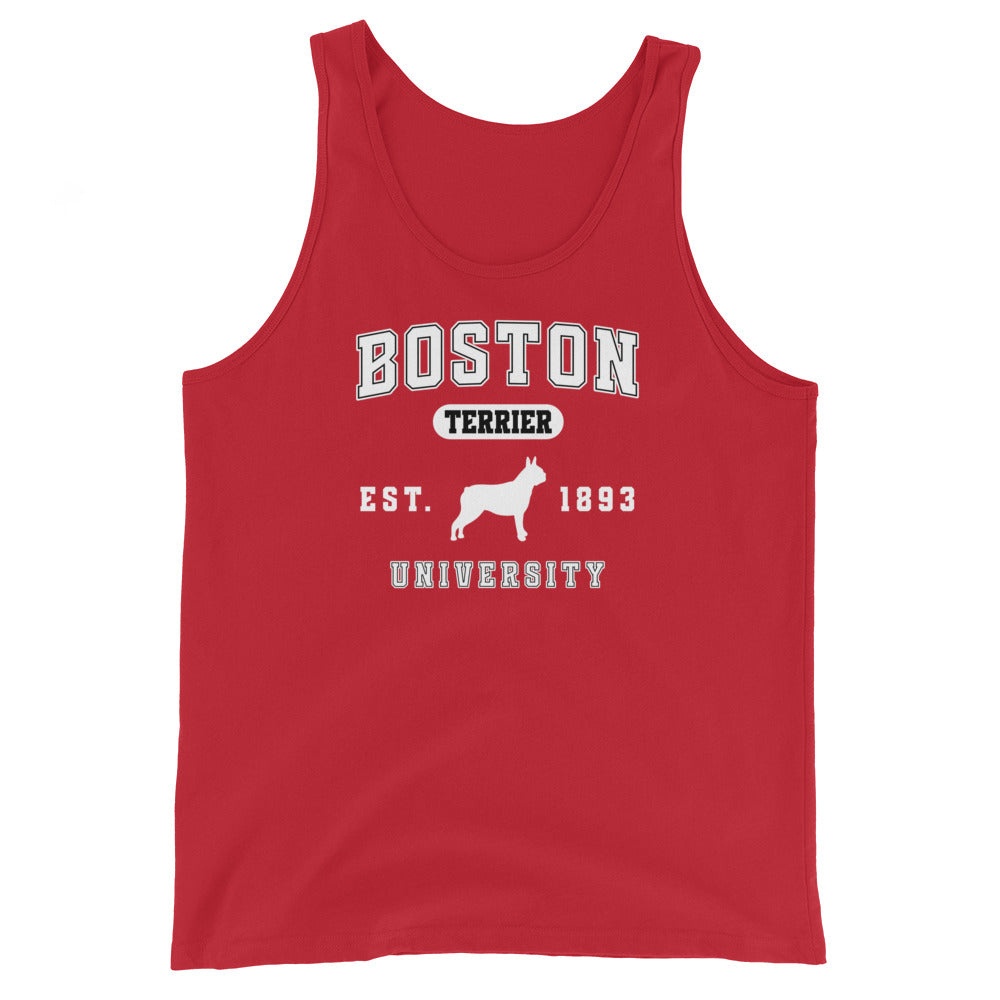 Boston Terrier University EST 1893 Unisex Tank Top . Red