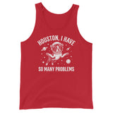 Houston, I Have So Many Problems - Funny Boston Terrier Astronaut Unisex Tank Top . Red