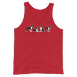 4 Boston Terrier Poses Unisex Tank Top . Red