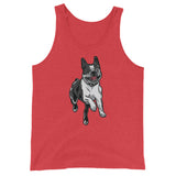 Happy Boston Terrier Running Unisex Tank Top