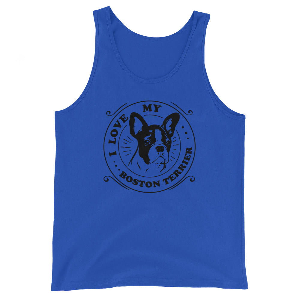 I Love My Boston Terrier Unisex Tank Top